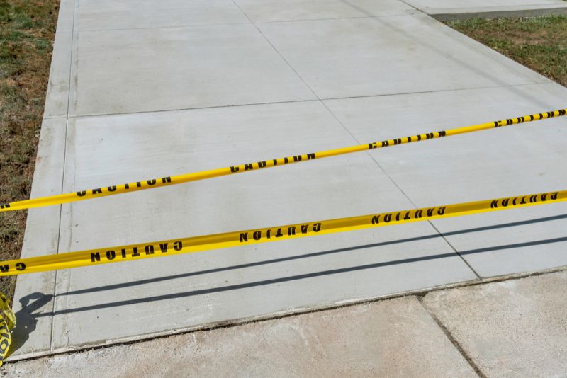 Concrete driveway resurfacing in progress