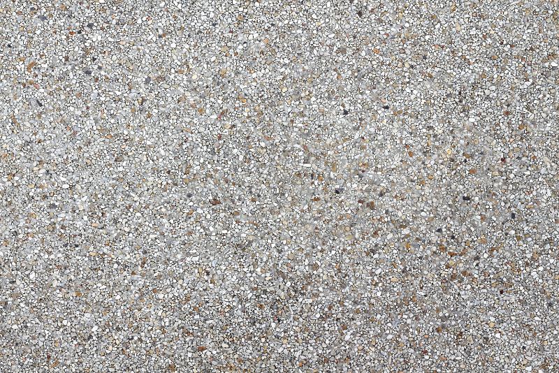 Close-up of a finished exposed aggregate concrete surface