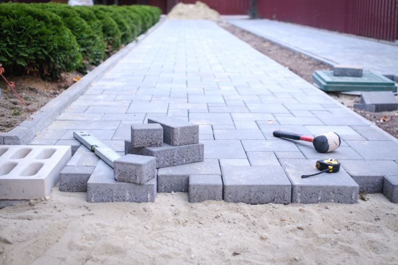 Concrete paving installation in progress