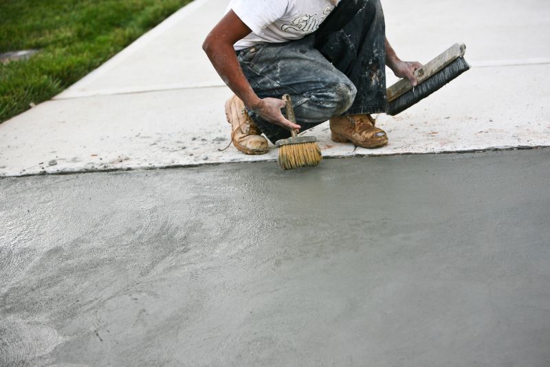 Concrete paving installation in progress