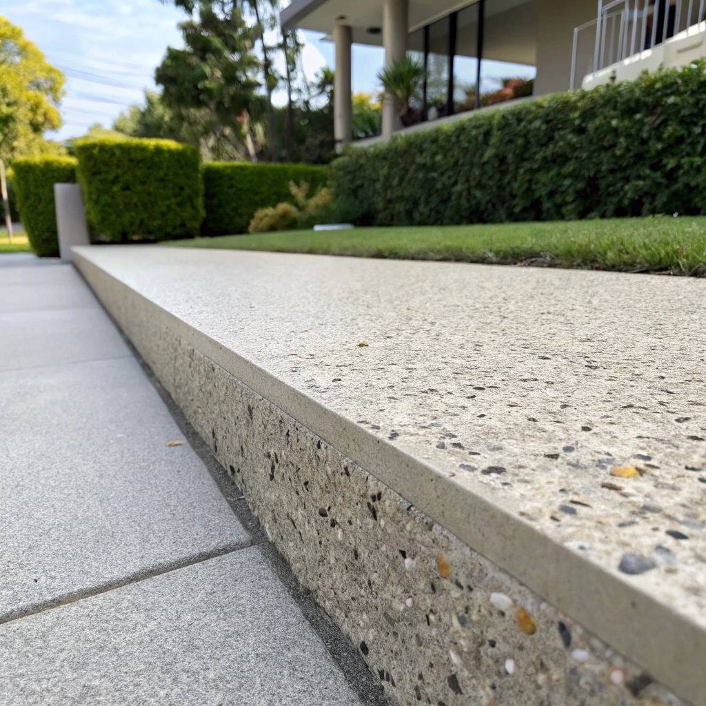 Decorative concrete surface surrounding a swimming pool