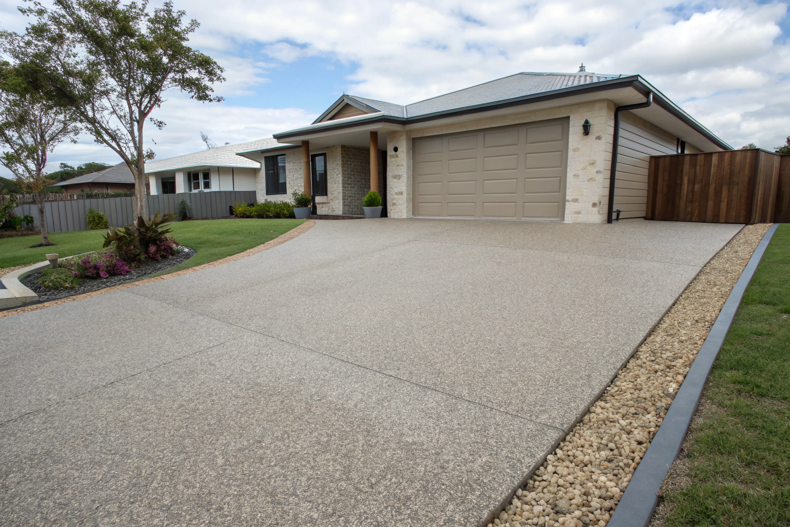 Exposed aggregate driveway