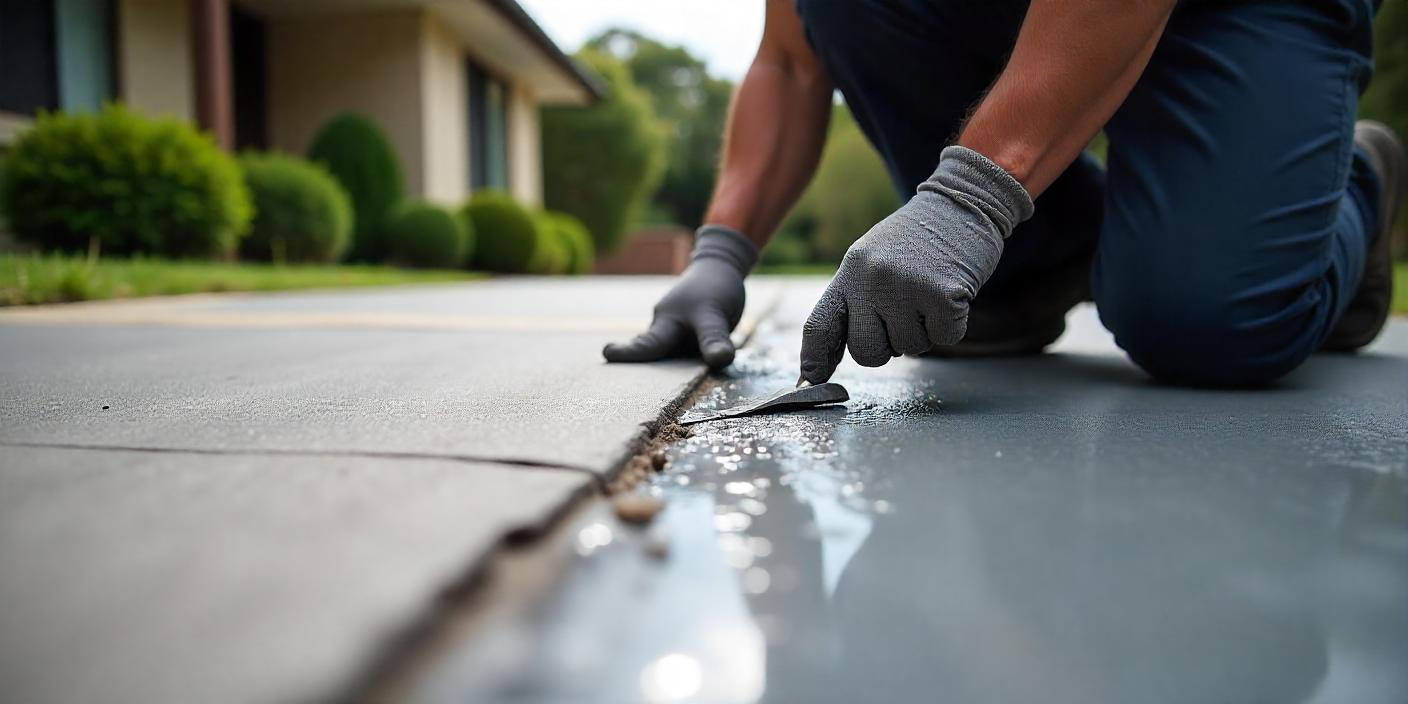 Slacks Creek concrete contractors performing precision crack sealing and resurfacing