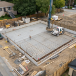 Concrete house slab ready for construction