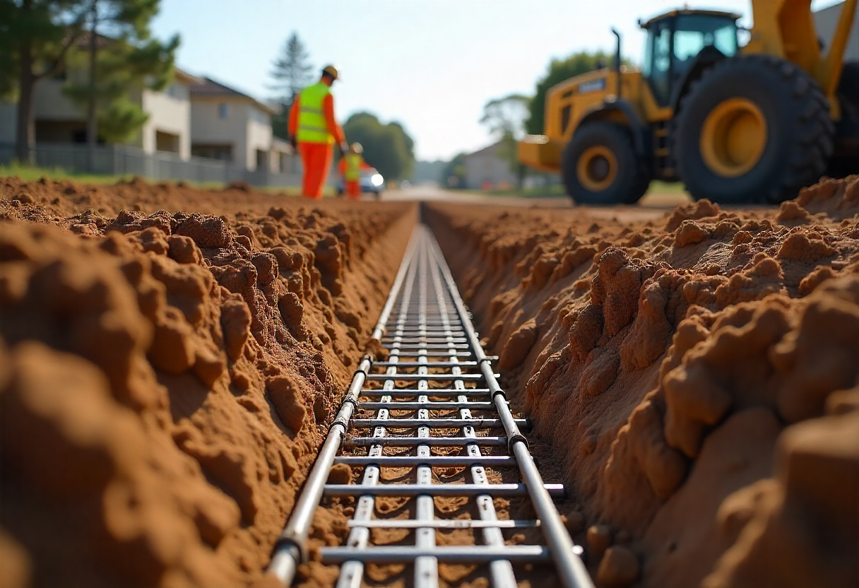 Strip footing excavation in progress at a Logan building site