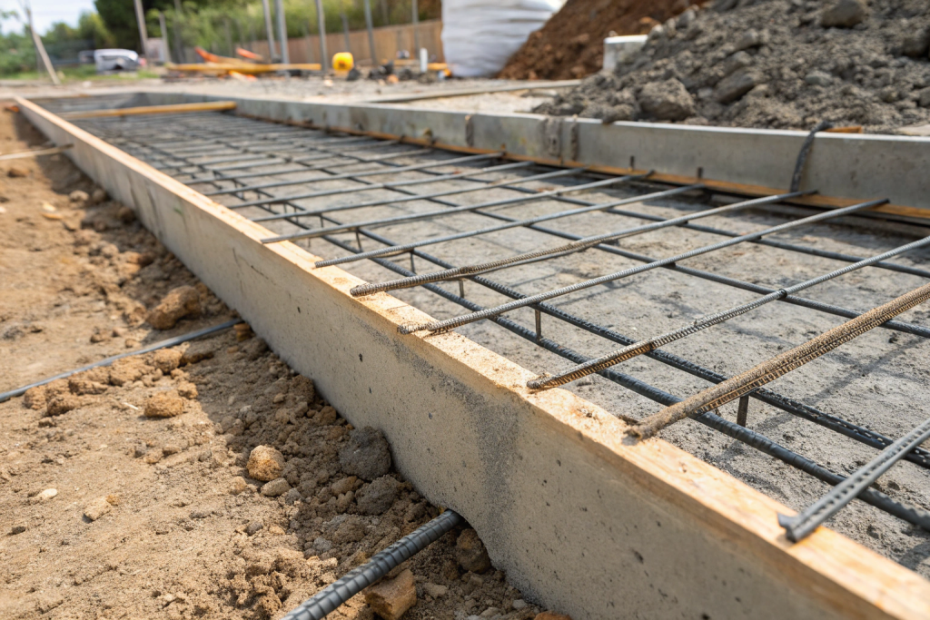 Steel reinforcement mesh used in stamped concrete surface preparation