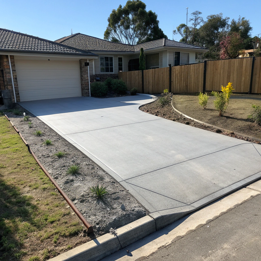 Concrete driveway extension connecting to existing driveway in Hillcrest