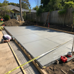 Concrete slab foundation for a residential build