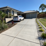 Finished concrete driveway